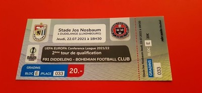used ticket F91 DUDELANGE - BOHEMIAN FC 22.07.2021