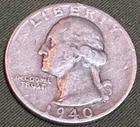 USA -1940-S Silver Washington Quarter - See Pictures!