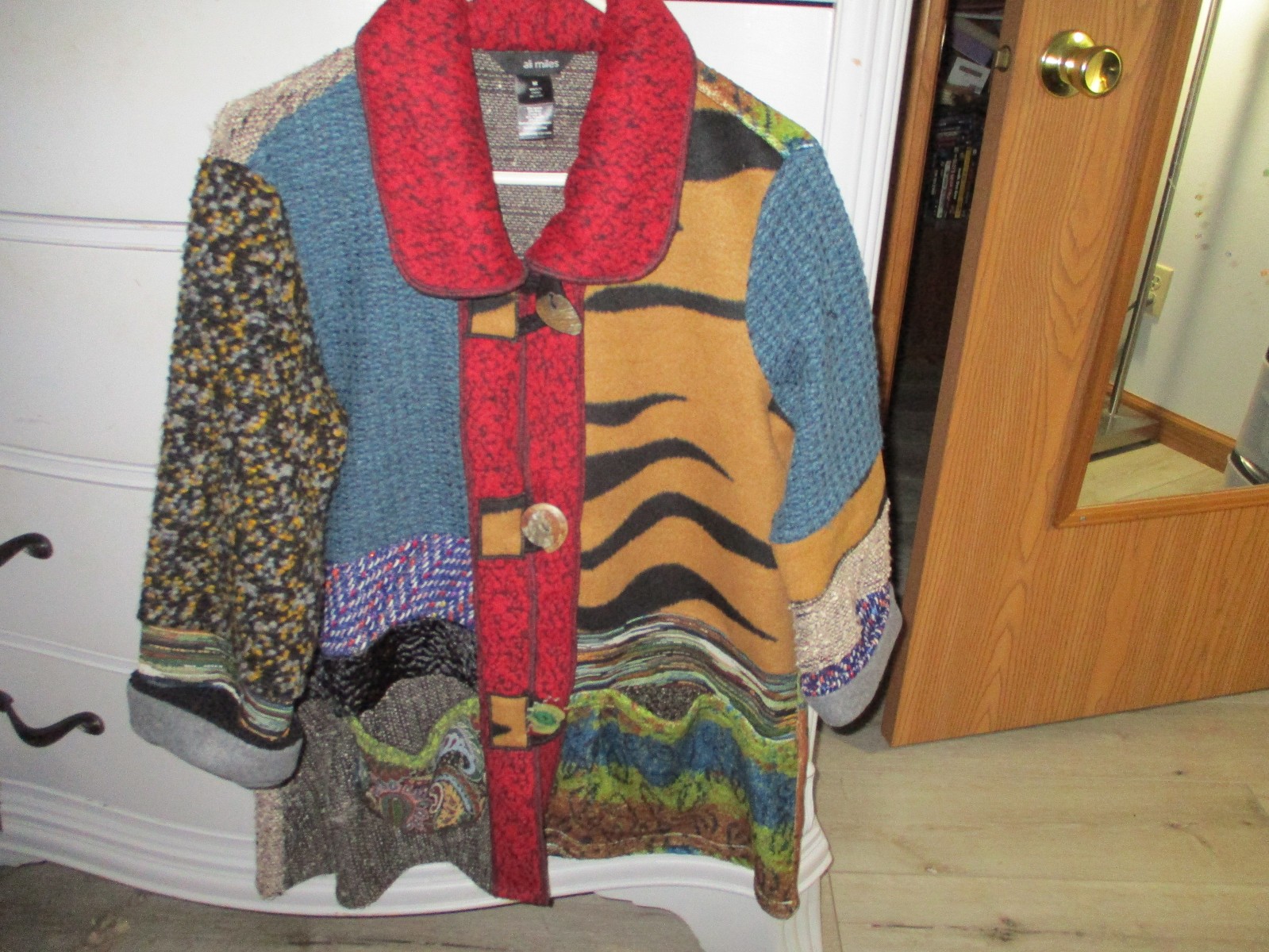 Ali Miles Oversized Artsy Patchwork Design Sweate… - image 5