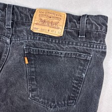 Vintage Levis Jeans Mens 40x32 Black Made USA Orange Tab 550 Dark Tag 42 Waist 