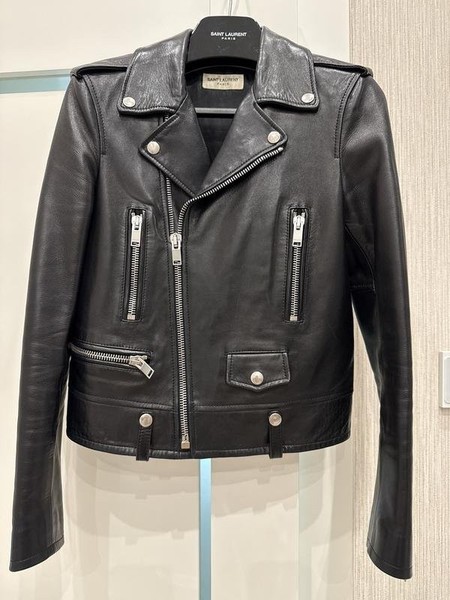 Women Yves Saint Laurent Jacket Black Leather 36