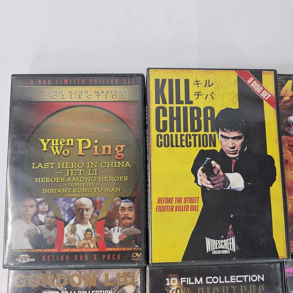 Kung Fu Action DVD Lot Jet Li Sonny Chiba Bruce Lee Gordon Liu 10 Movie Set Foto 2 de 4