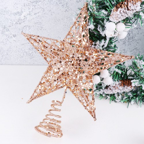  2 Pcs Holiday Tree Topper Ornament Small Toppers Glitter Star Ornaments - Zdjęcie 10 z 12