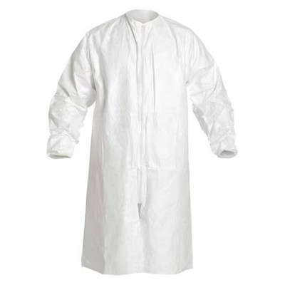Dupont Ic264swh4x00300c Disposable Lab Frock, Tyvek(R) Isoclean(R), Serged, 57
