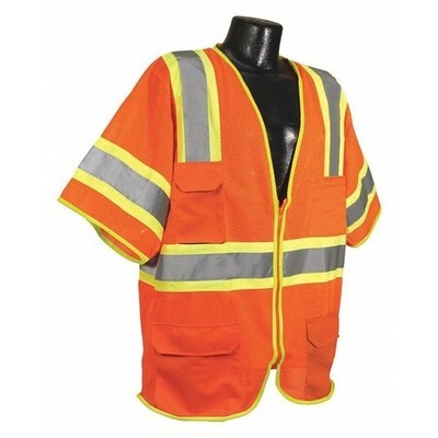 Condor 53Yn90 High Visibility Vest, Orange/Red, 3Xl