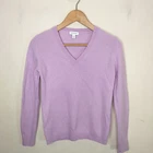 Nordstrom Women's Cashmere Sweater Small Pink V Neck Soft Pullover