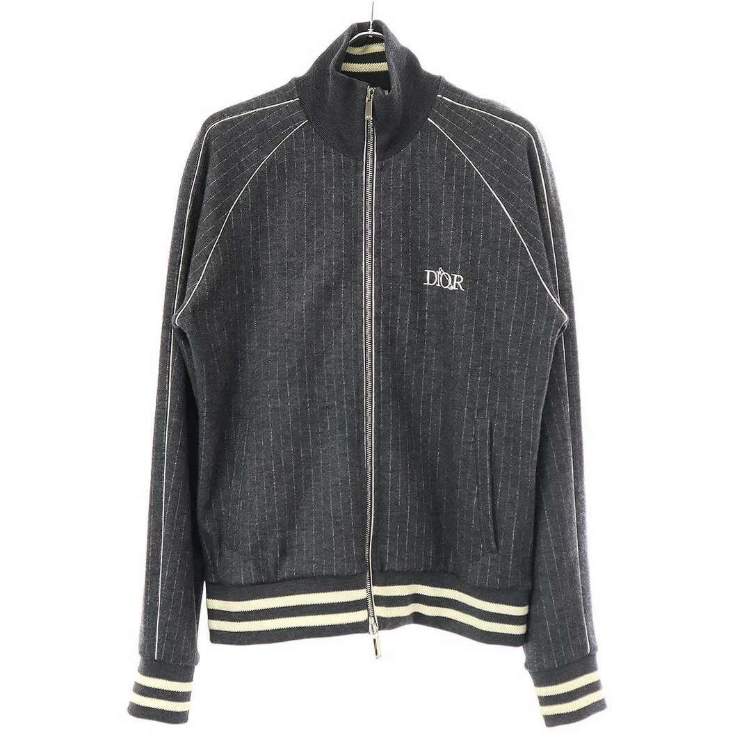 Giacca Dior 20AW JUDY BLAME M.C & S SWJacket logo ricamato zip gessato usata MESC 0