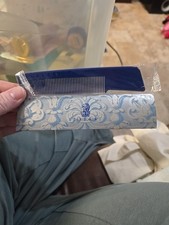 VTG The Ritz Carlton Logo Plastic Travel Flat Hair Comb Collectible Blue Sealed