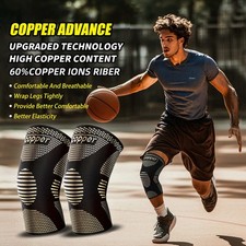 Copper Knee Pads Ultimate Shock-Absorbing Knee Support 1 pair Men  Women Sports