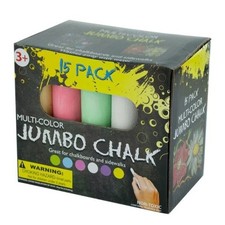 Set of 15 Multi-Color Jumbo Chalk Set Chalkboard and Sidewalk Student or Teacher
