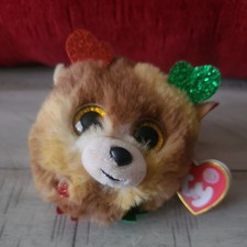 Ty Puffies Collection Fudge The Reindeer Stuffed Animal New With Tags Christmas