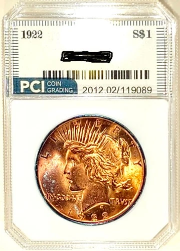 1922  Peace Dollar Gem BU +++ Lovely Rainbow Toned Obverse