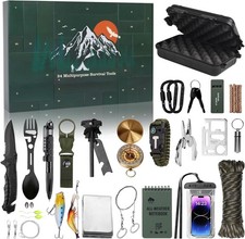 Survival Kit Advent Calendar 2025, 24 Days Christmas Countdown Calendar for Men