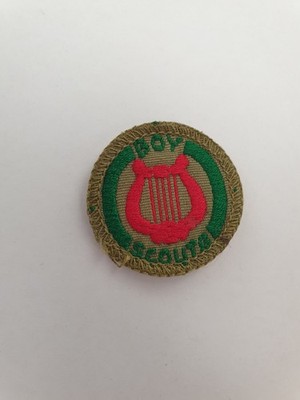 Vintage Pfadfinder Eignungsabzeichen Musikerabzeichen, Pfadfinder Aufnäher Musiker