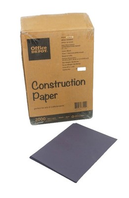 Construction Paper  9'' x 12'' Black 2,000 Sheets Office Depot Brand Full Case