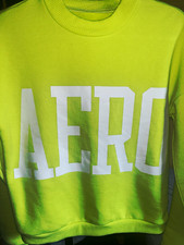 Aéropostale Women’s Green Logo Fleece Crewneck Pullover Sweatshirt Size S