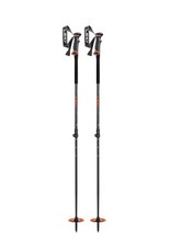LEKI Adjustable Backcountry Ski Poles Black Orange Powder Basket Aluminum