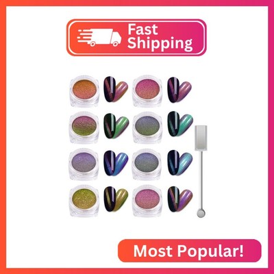 Laza 8 Colors Cat Eye Chrome Nail Powder Chameleon Magnetic Powder 3D Cat Eye Mi