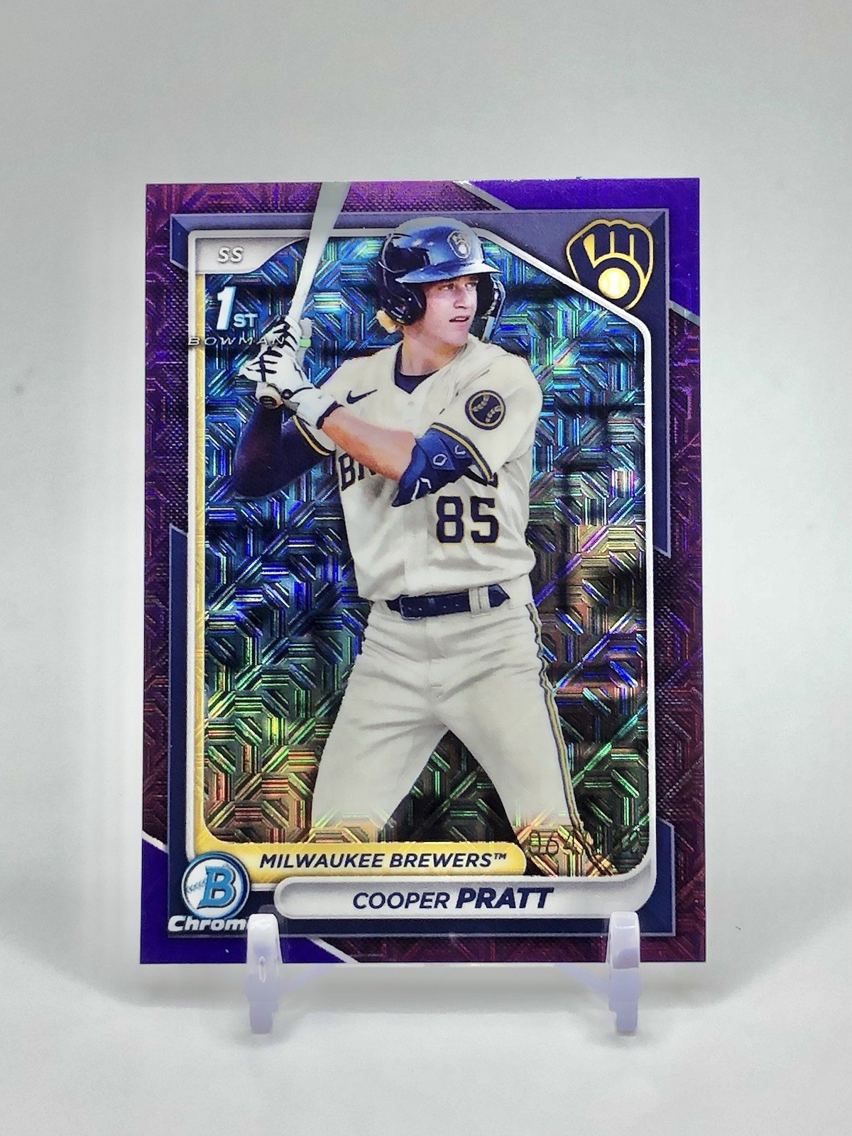 Cooper Pratt 2024 Bowman Chrome #BCP-137 Purple Mojo Refactor /250 1st Bowman