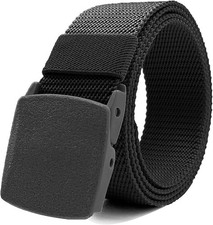 Nylon Tactical Belt Men Adjustable Slide Plastic Buckle Canvas Outdoor Belt