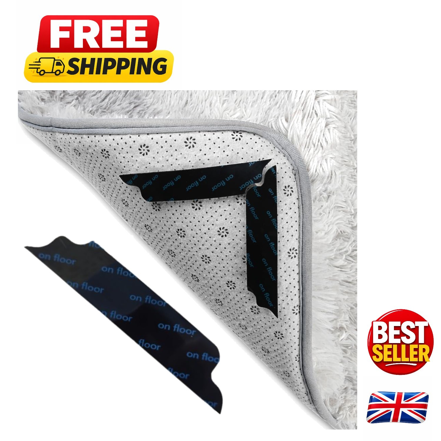 Rug Gripper for Laminate and Wooden Floor 8 PCS - Anti Slip Rug Underlay Rug ...