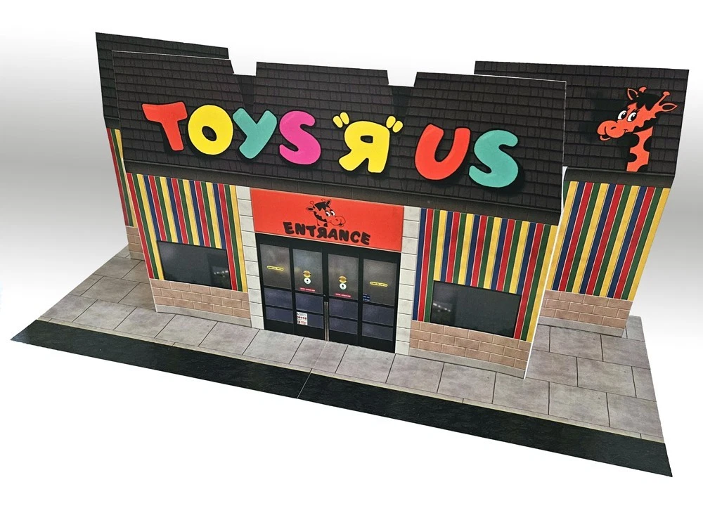 Juego de soporte de exhibición personalizado retro para tienda de juguetes escala 3,75 pulgadas 1:18