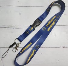 Lufthansa Schlüsselband Kranich Anhänger Emblem Blau Lanyard Neck Strap Airline
