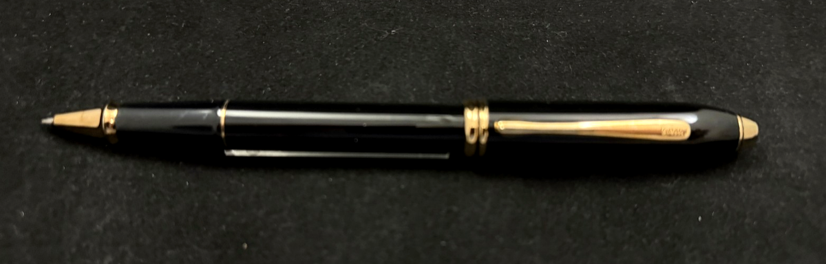 Cross Townsend Rollerball Pen in Black Lacquer with 24K Gold Trim