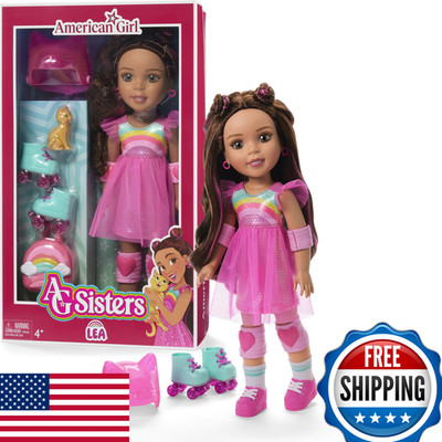 American Girl Ag Sisters Lea Doll Hazel Eyes Long Wavy Brown Hair Hot-Pink