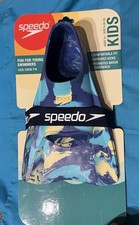 Speedo Kids Swim Fin Multi Blue Marble Small  9/10 Youth Flippers NEW