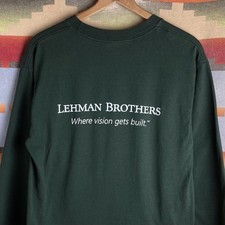 VTG 00s Lehman Brothers Investment Finance New York Long Sleeve T-shirt Large