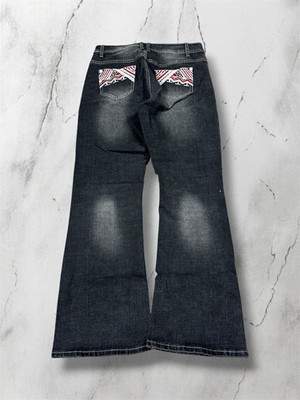 Y2K Jeans Women s Size W32 L28 Black Vintage Style Denim 90s Y2K Baggy Leg Urban