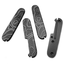 Titanium Knife Grip Handle Patches For Victorinox Swiss Army Knives 91MM DIY