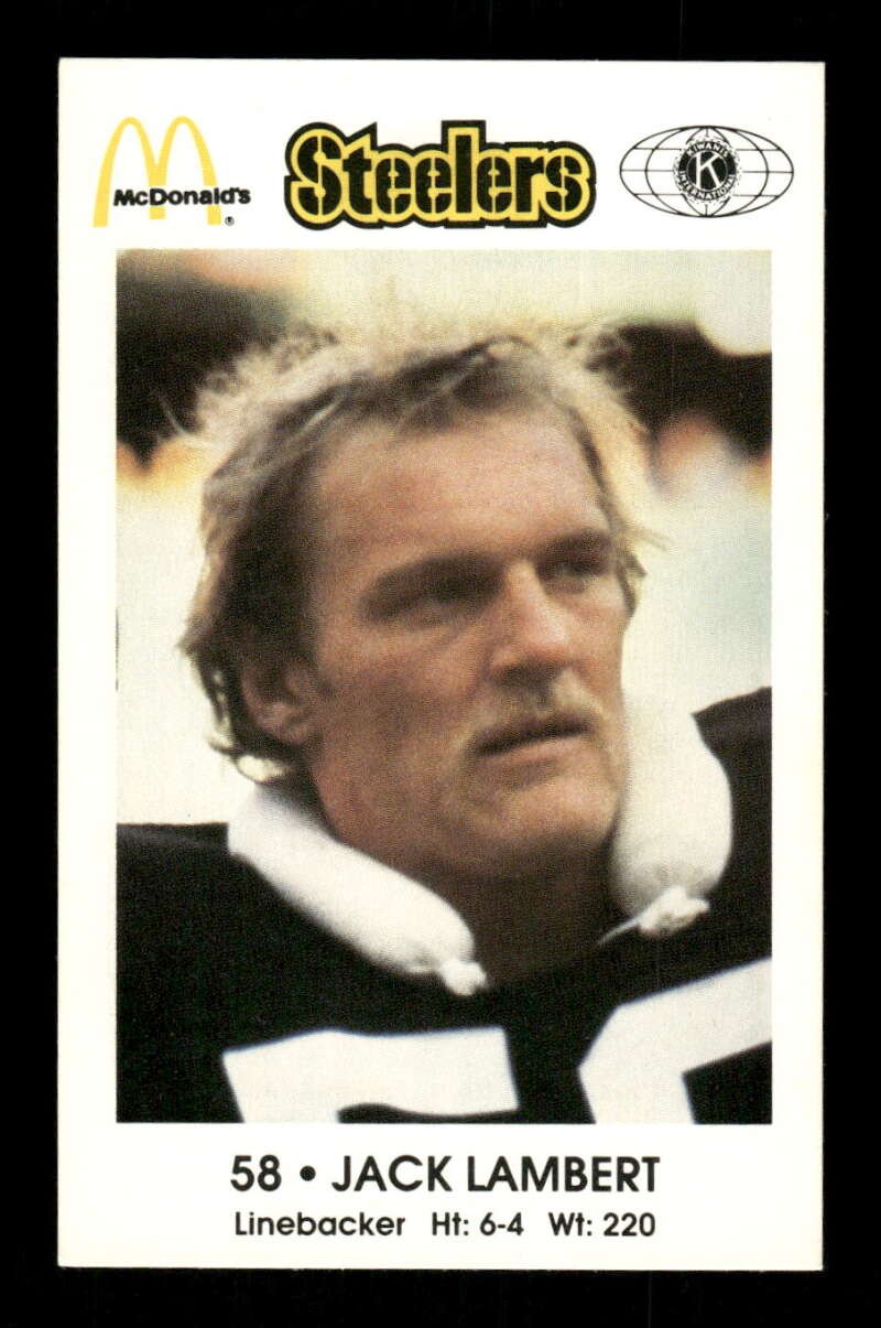 1984 McDonald's Pittsburgh Steelers Police 58 Jack Lambert EXMT to Nm tough BXCP