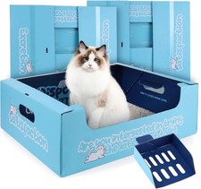 3 PCS Disposable Litter Boxes Cats 17.1x13.2x5.7 in Cat Litter Box W/ Disposable