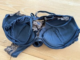 La Perla 36B (US) Navy Floral Lace Padded Underwire Bra + XS Pretty Pants Bridal