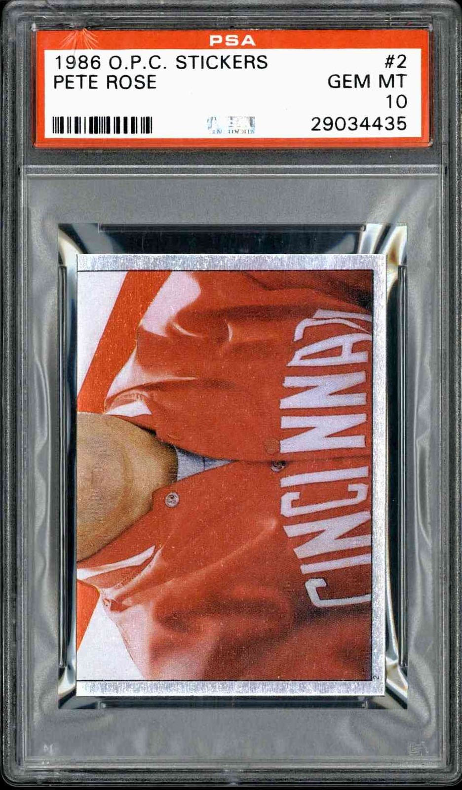 1986 O-Pee-Chee O-PEE-CHEE STICKERS #2 Pete Rose front