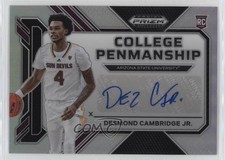 2023 Prizm Draft Picks College Penmanship Silver Desmond Cambridge Jr Auto 1o2
