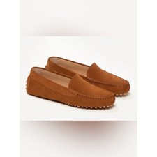 Classic Suede Italian Driving Moccasin Loafer Brown