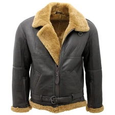 Men’s Shearling B3 Bomber Jacket: Sheepskin Leather Aviator Coat