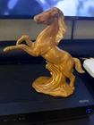 Van Briggle Pottery Dark Palomino Jumping Stallion Horse Figurine Signed Vintage