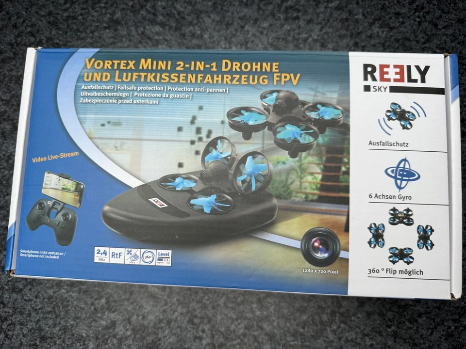 VORTEX MINI 2 in 1 Quadrocopter Drohne und Luftkissenfahrzeug (Hovercraft) Top - Bild 3 von 4