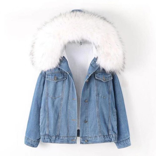 Womens Fleece Lined Sherpa Denim Jacket 
