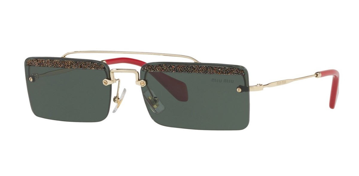 Miu Miu SOCIETE SMU59T Pale Gold/green (KI6/3O1) Sunglasses
