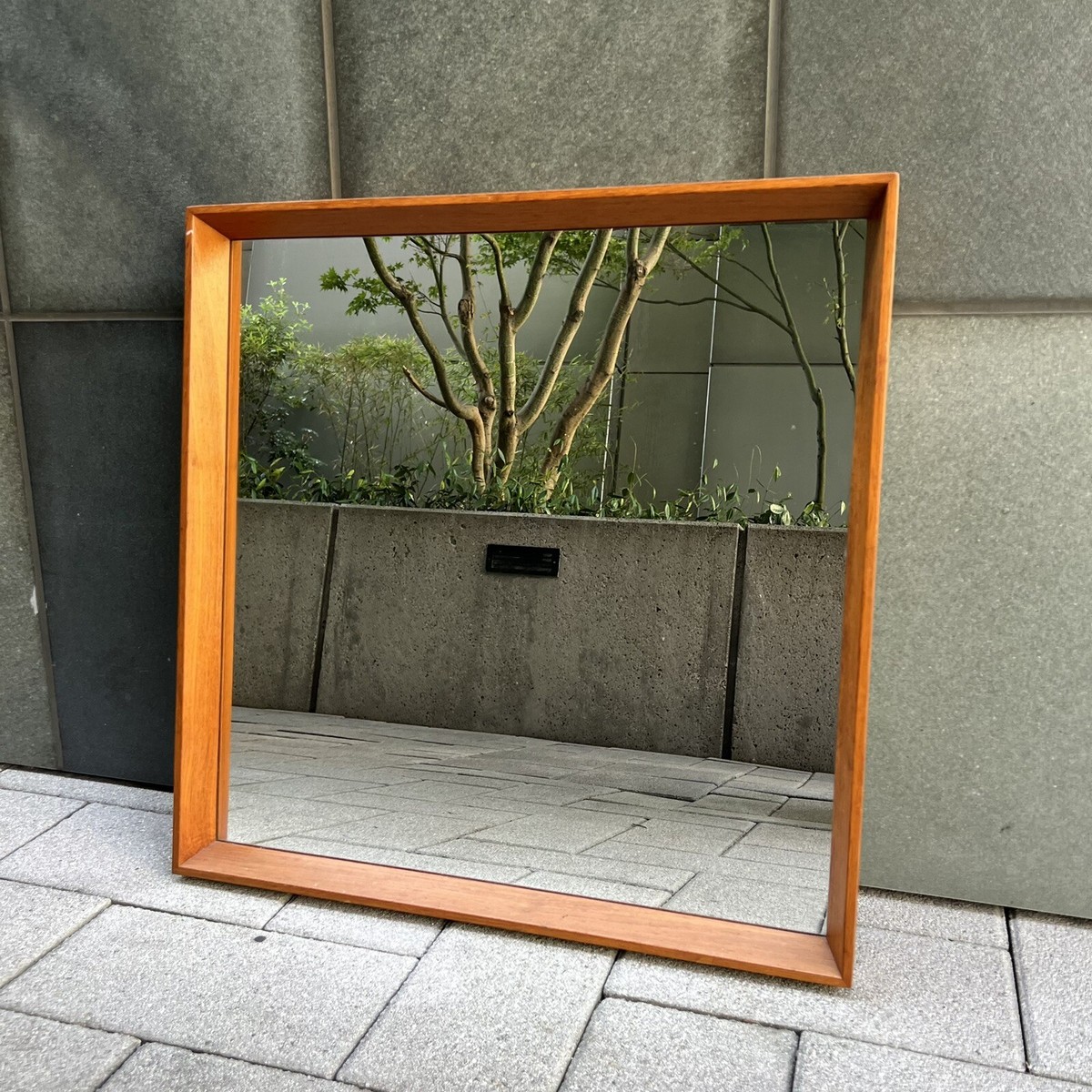 PEDERSEN & HANSEN Square Teak Mirror Danish Modern MCM 1960s