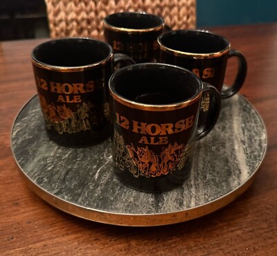 Lot of 4 Genesee 12 Horse Ale Glass Coffee Mug *Vintage*