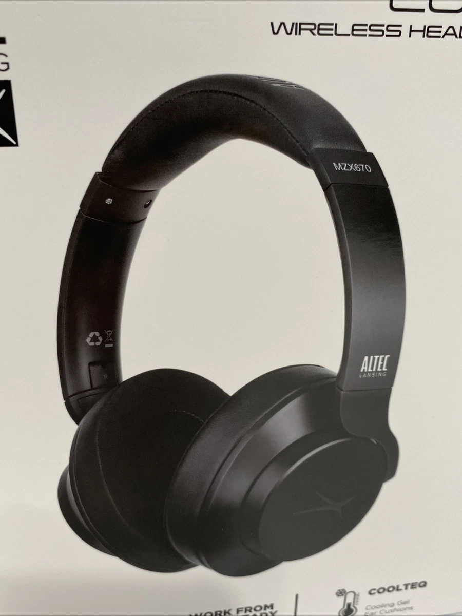 Altec Lansing Cool Q Wireless Bluetooth Over-Ear Headphones MZX670 BLK NIP