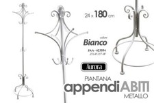 Attaccapanni Appendiabiti Piantana PORTA ABITI Metallo MODERNO BIANCO 180*24 CM