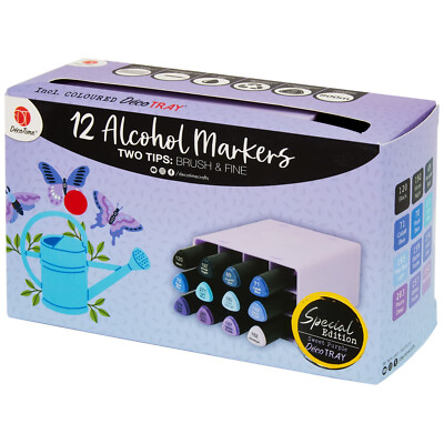 12 Stück Twin Marker Grafik Zeichnung Malerei Alkohol Kunst Dual Tip Set-Süß Lila