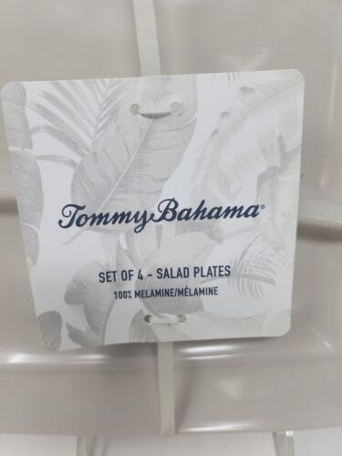 Tommy Bahama Melamine Salad Plates Beige Square New - Picture 3 of 4